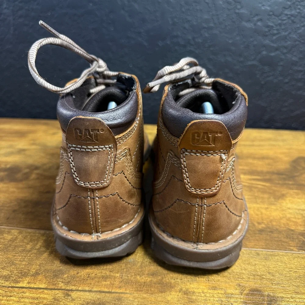 Caterpillar Fairbanks P722227 Brown Leather Chukka Work Boots Mens 9